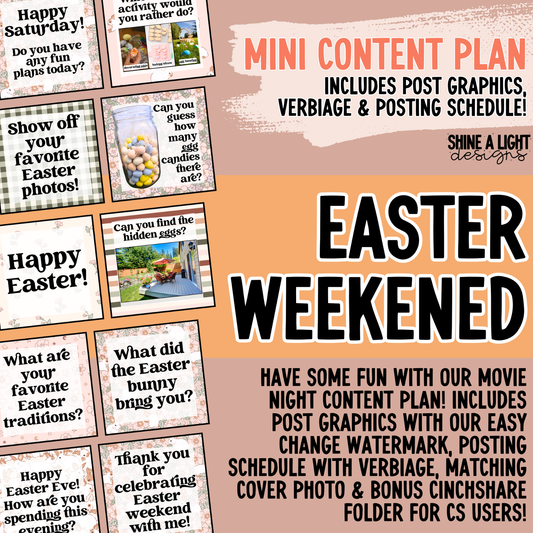 Easter Weekend 2025 Content Plan - Graphics, Schedule + Verbiage for Any Small Business!