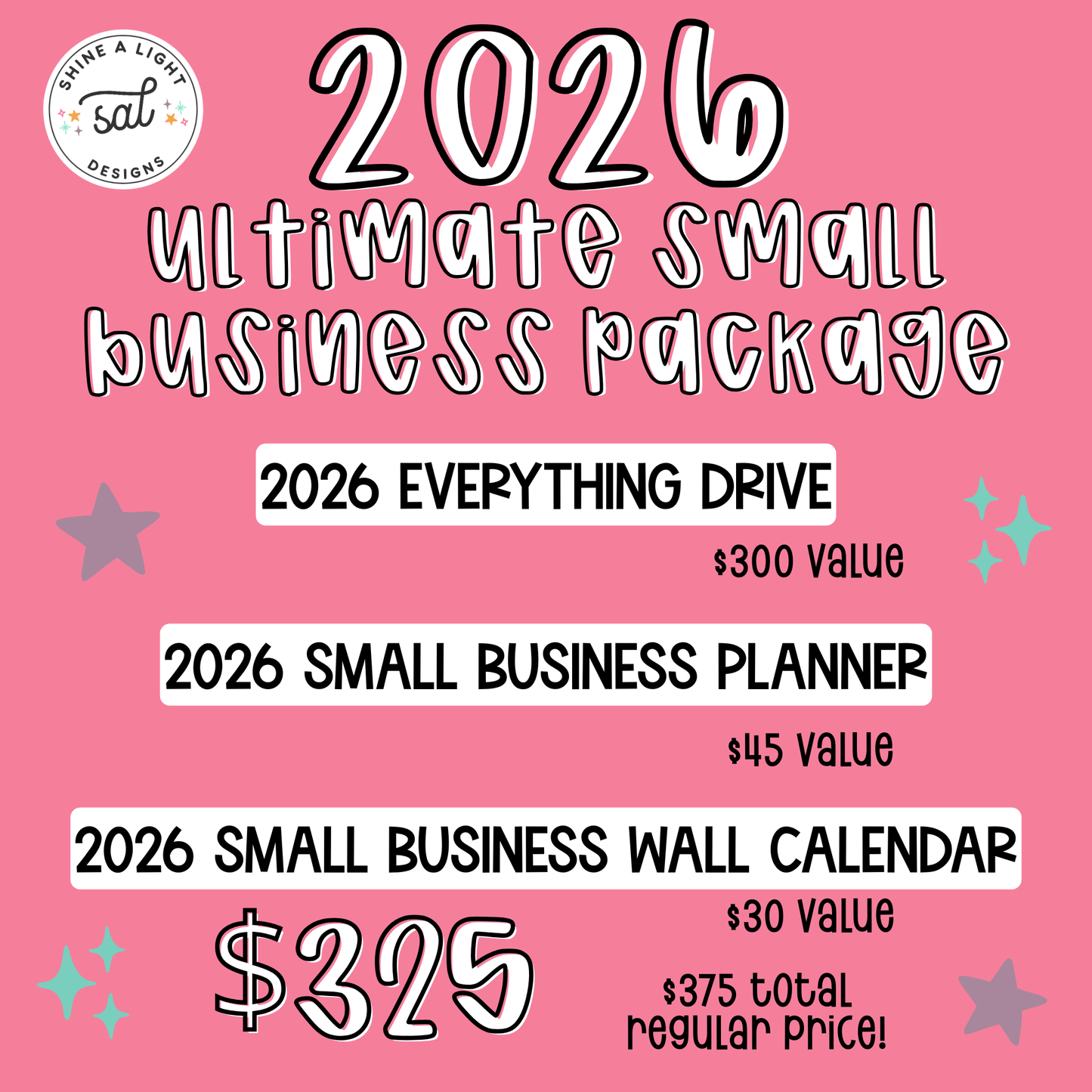 2026 Ultimate Small Business Bundle - 2026 All Access Drive, Small Business Wall Calendar + Small Business Planner