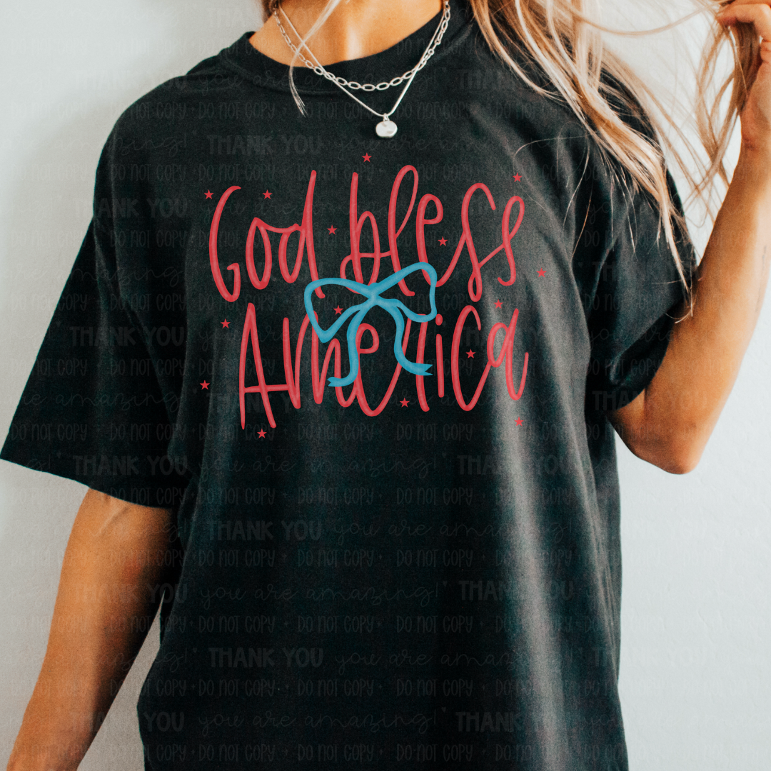 God Bless America Bow PNG Digital Design (Instant Download)