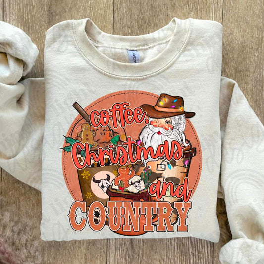 Coffee Christmas and Country Digital Download PNG