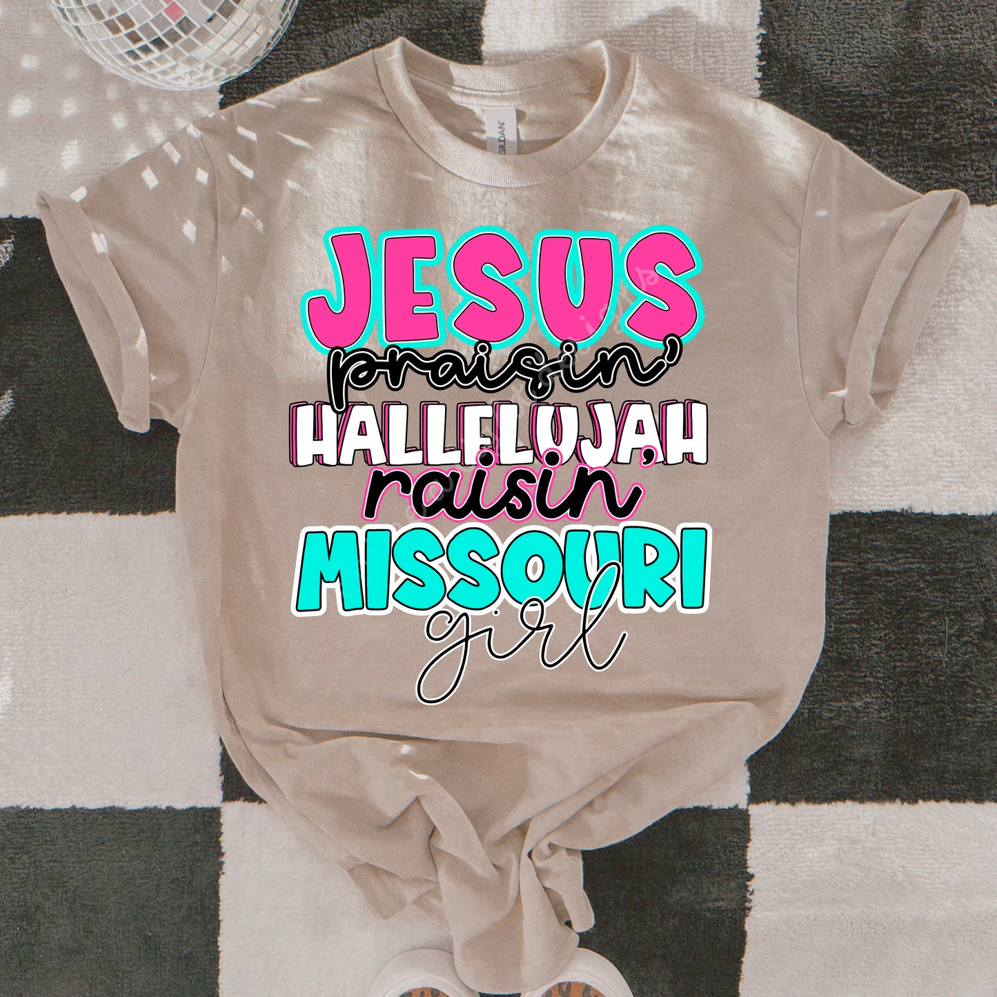 Jesus Praisin' Hallelujah Raisin' *STATE NAME* Girl Digital Design
