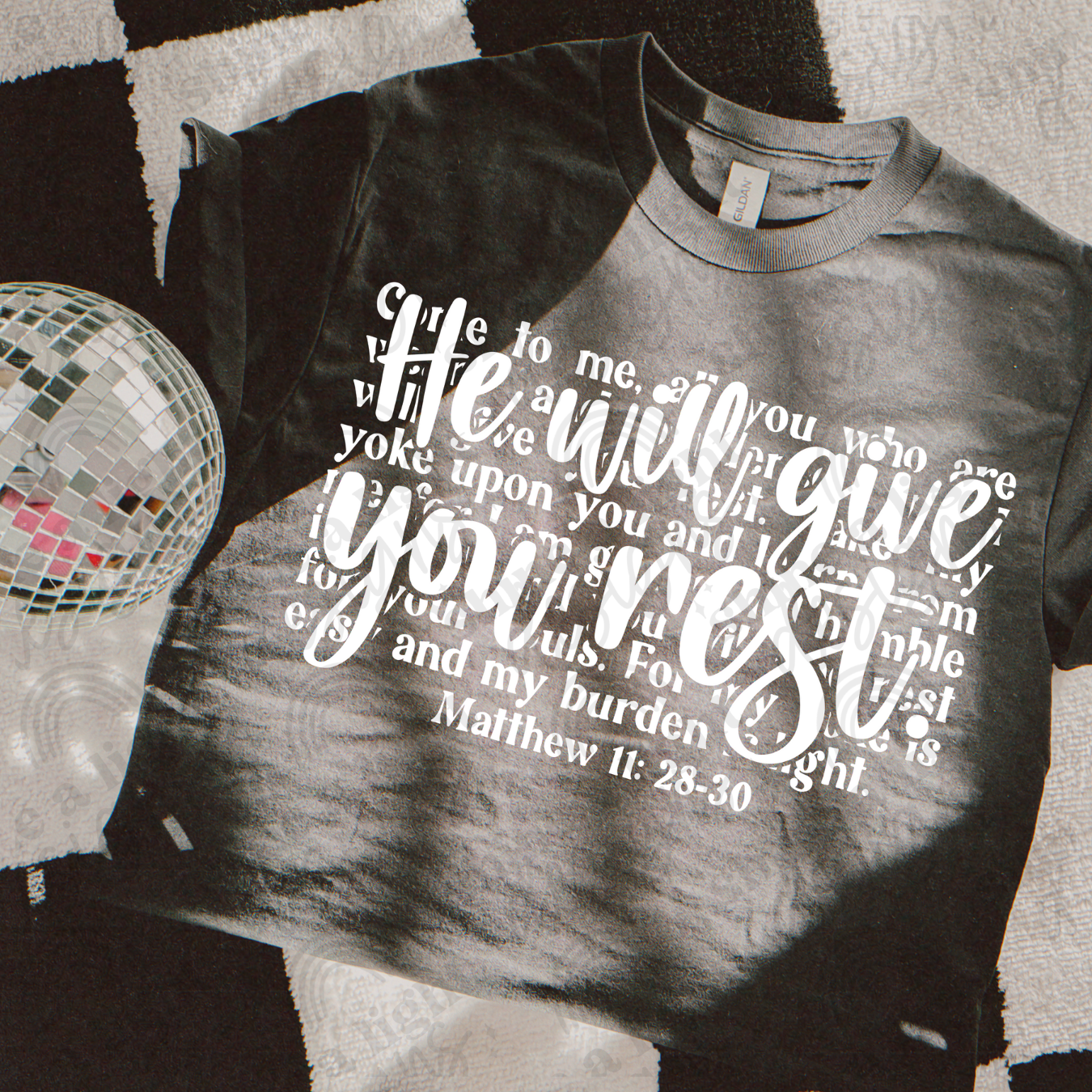 He Will Give You Rest Black & White Versions Digital Download PNG