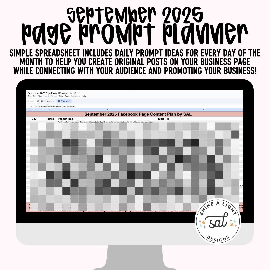 September 2025 Page Prompt Planner