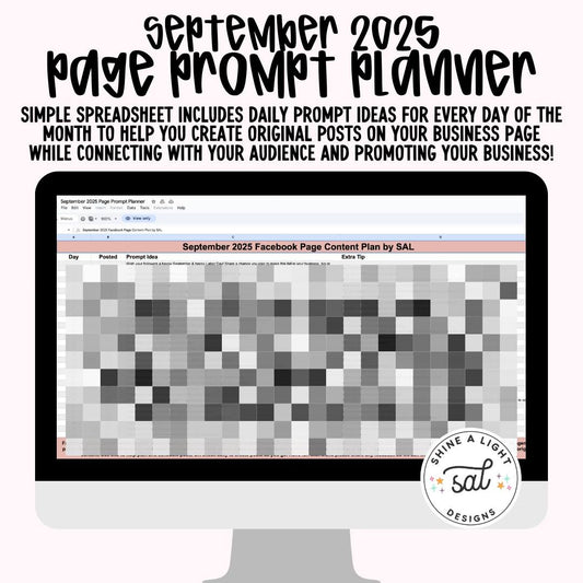 September 2025 Page Prompt Planner