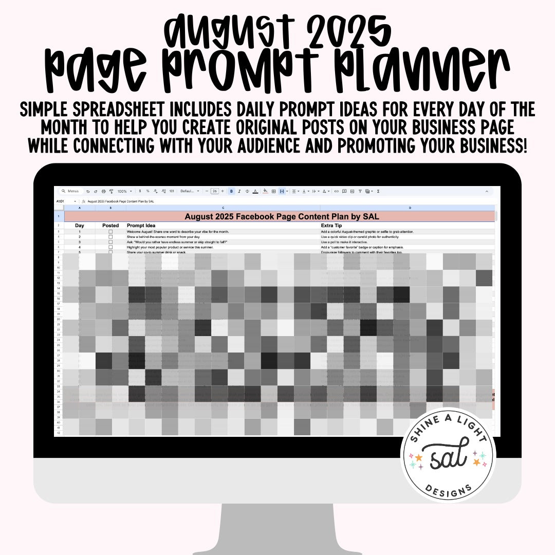 August 2025 Page Prompt Planner