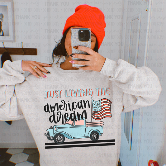 Just Living The American Dream PNG Digital Design (Instant Download)