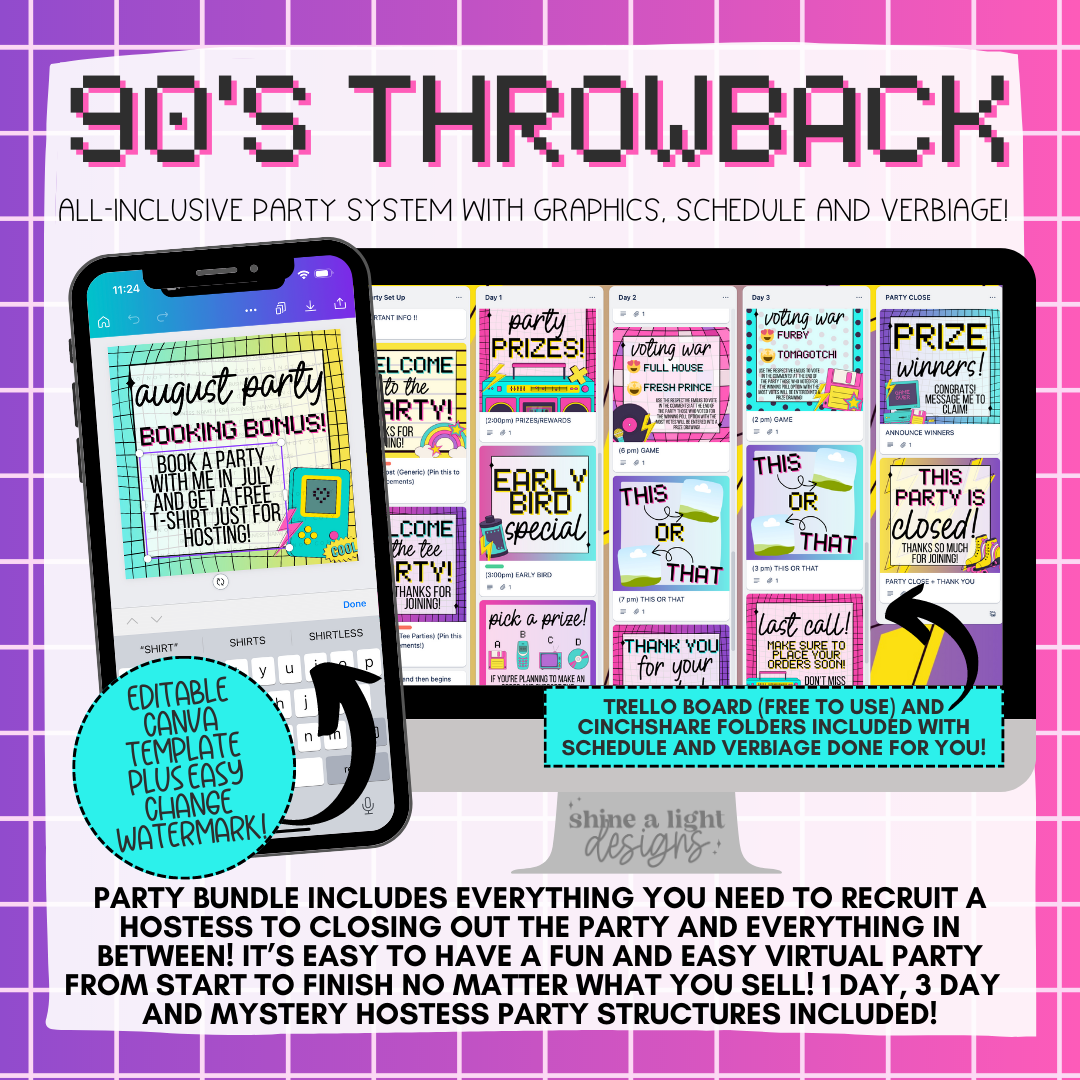 90's Throwback Easy Peasy Virtual Party System