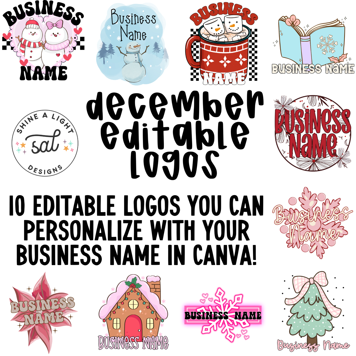 December 2025 Editable Logos *Requires Canva Pro