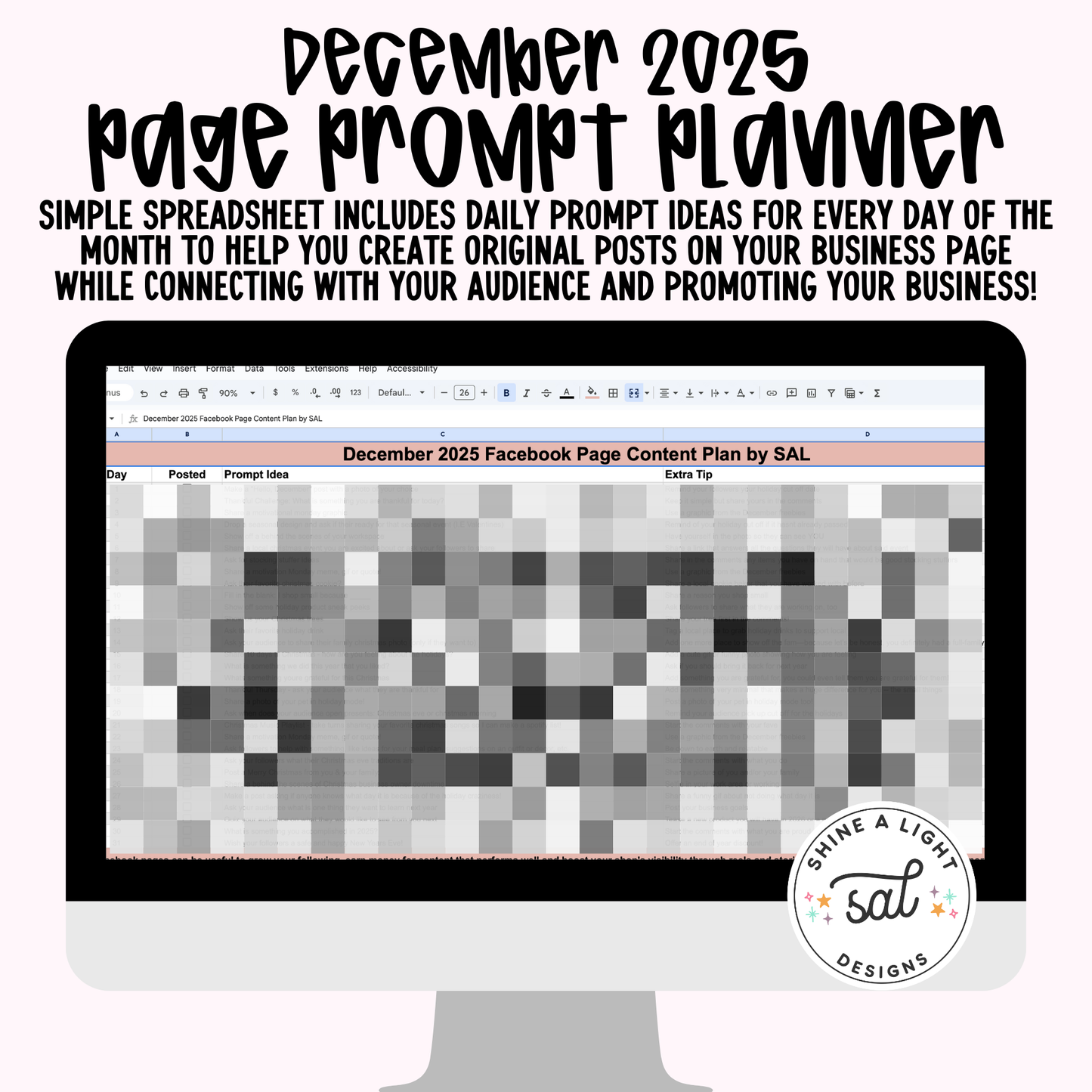 December 2025 Page Prompt Planner