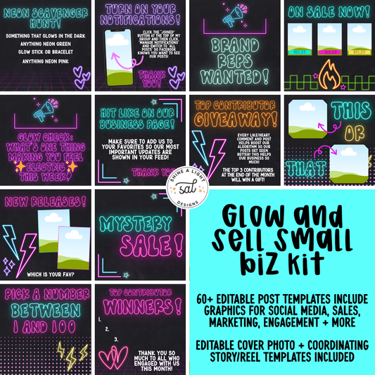 Glow And Sell Small Biz Kit (Includes Editable Cover Photos!)