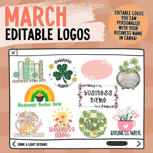 March 25 Editable  Logos *Requires Canva Pro