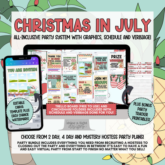 Christmas in July Easy Peasy Virtual Party System (2024)