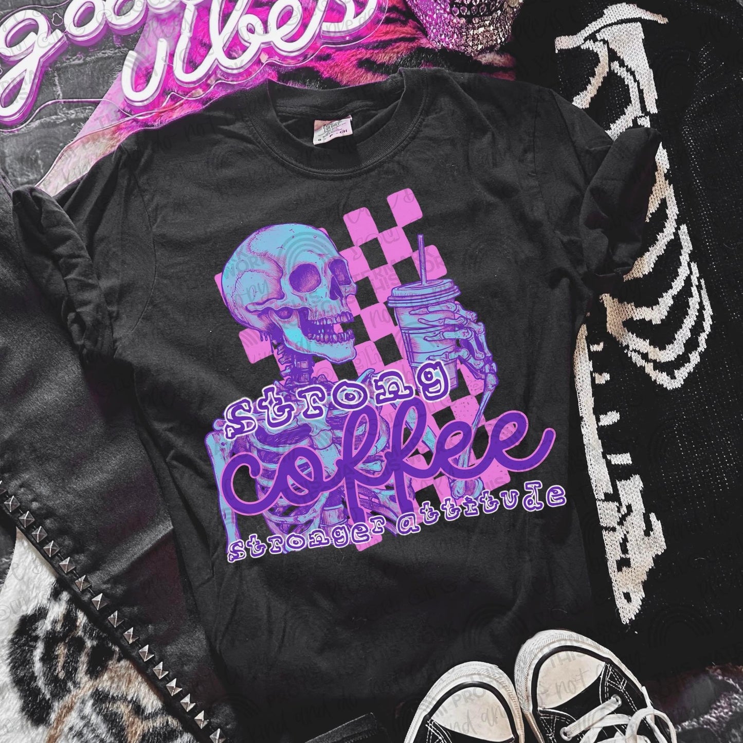 Strong Coffee Stronger Attitude Digital Download PNG