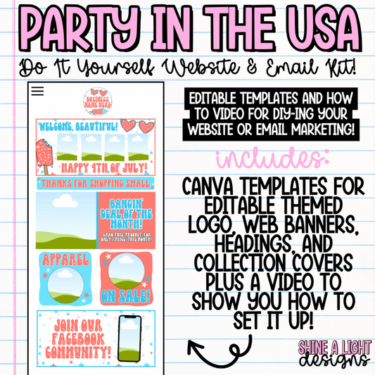 Party In The USA Theme DIY Website + Email Kit