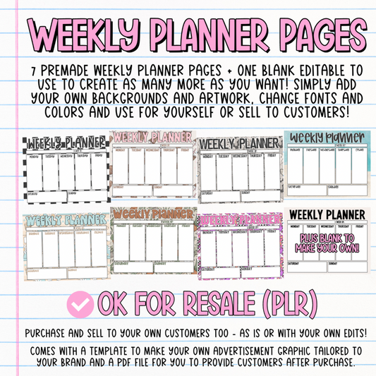 Weekly Planner Pages (OK for Resale!)