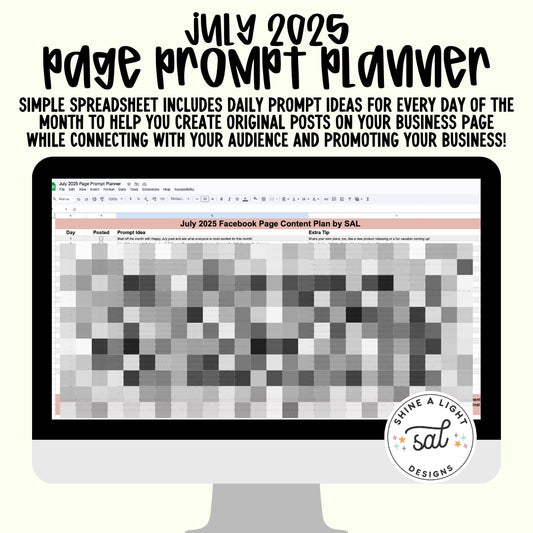July 2025 Page Prompt Planner