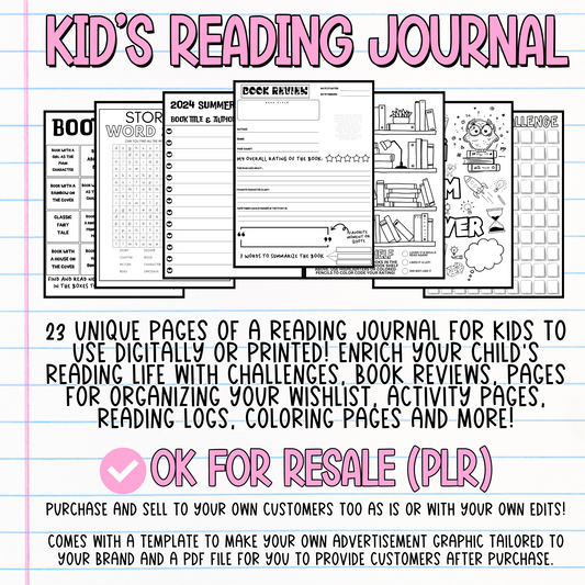 Kids Reading Journal (OK for Resale!)