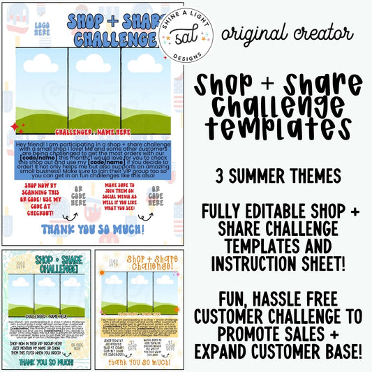 Summer Shop & Share Challenge Templates