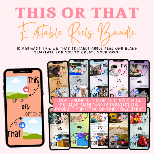 This or That Editable Reels Bundle