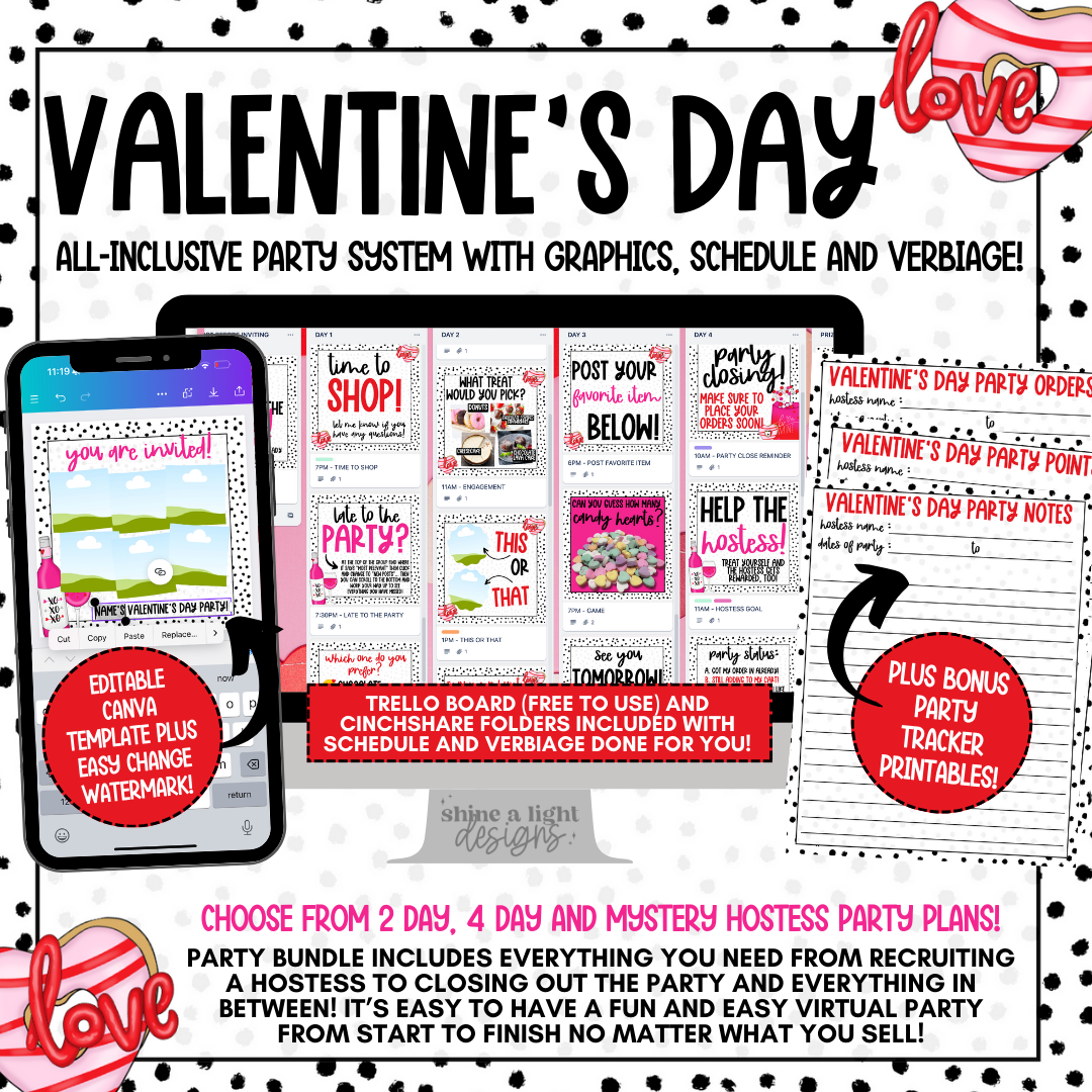 Valentine's Day Easy Peasy Virtual Party System (2024)