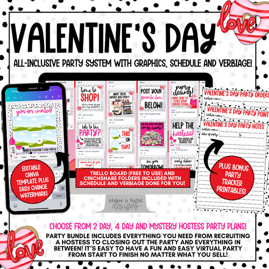 Valentine's Day Easy Peasy Virtual Party System (2024)