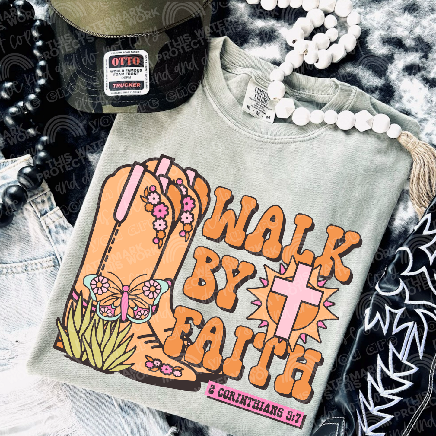 Walk By Faith PNG Digital Design (Instant Download)