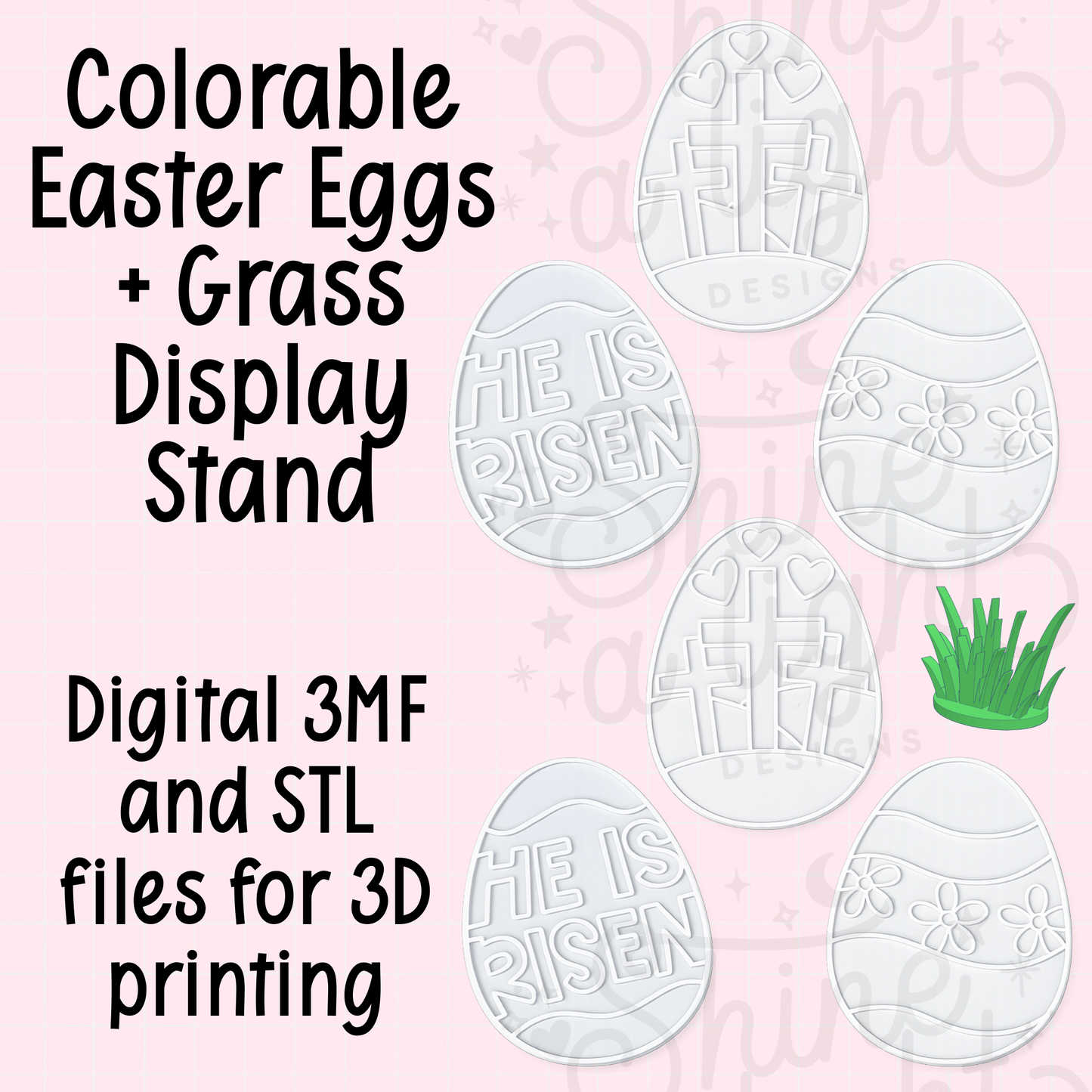 3D Printing File - Coloring Easter Eggs | 3MF Digital Download | Color Your Own Easter Egg Files | Faith-Based & Easter Designs | Commercial License Included