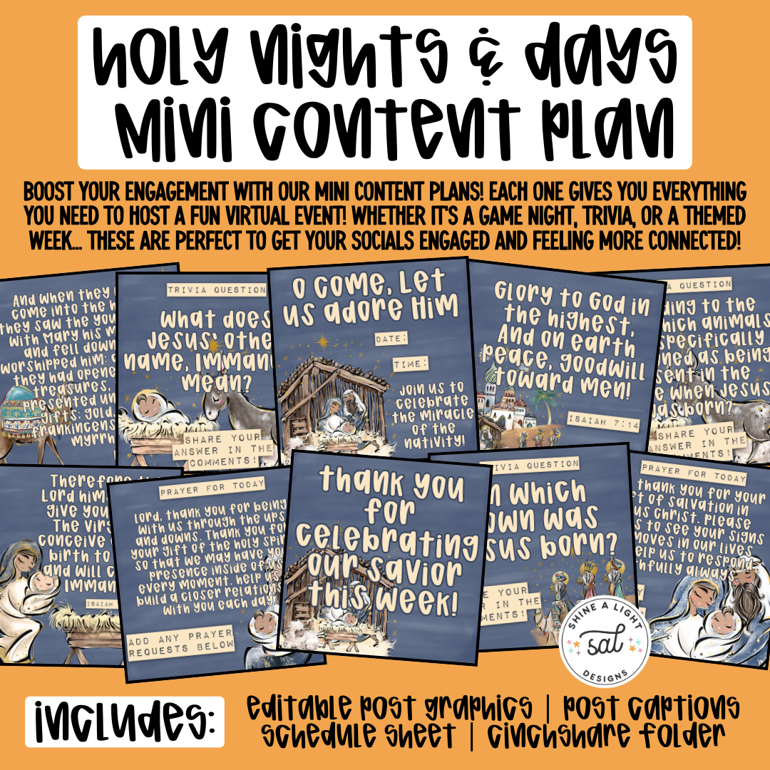 2025 Holy Nights & Days - Graphics, Schedule + Verbiage for Any Small Business!