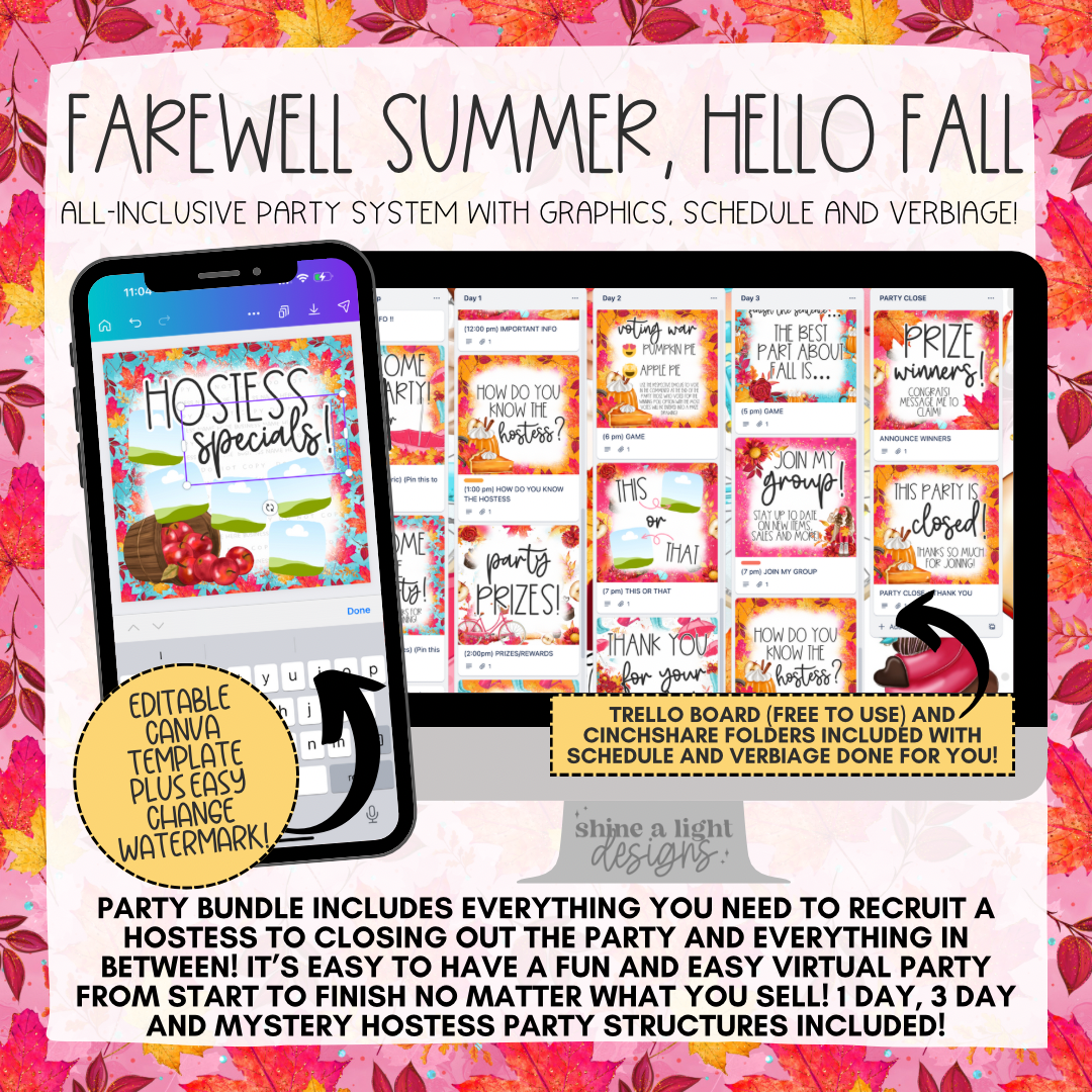 Farewell Summer, Hello Fall Easy Peasy Virtual Party System