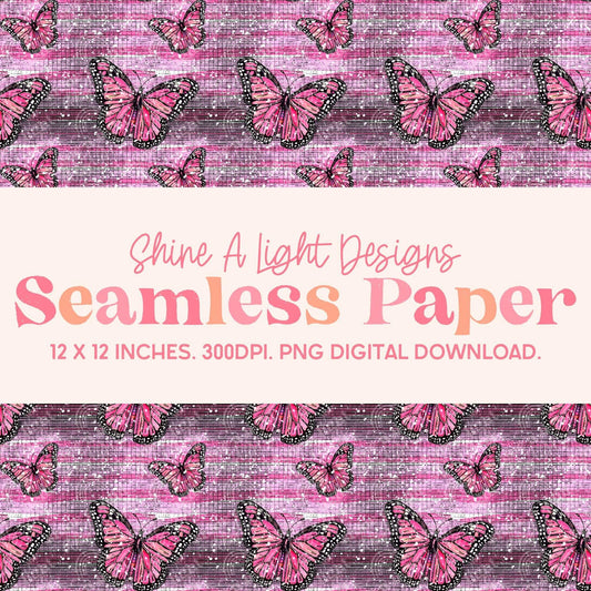 Seamless File Pink Butterfly Digital