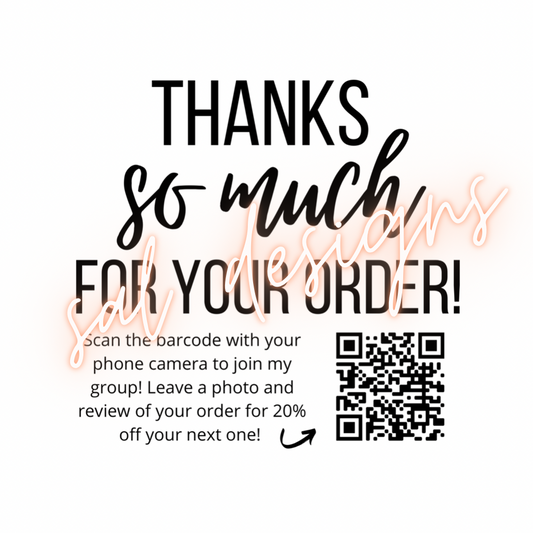 Custom QR Code Thank You/Review Digital File