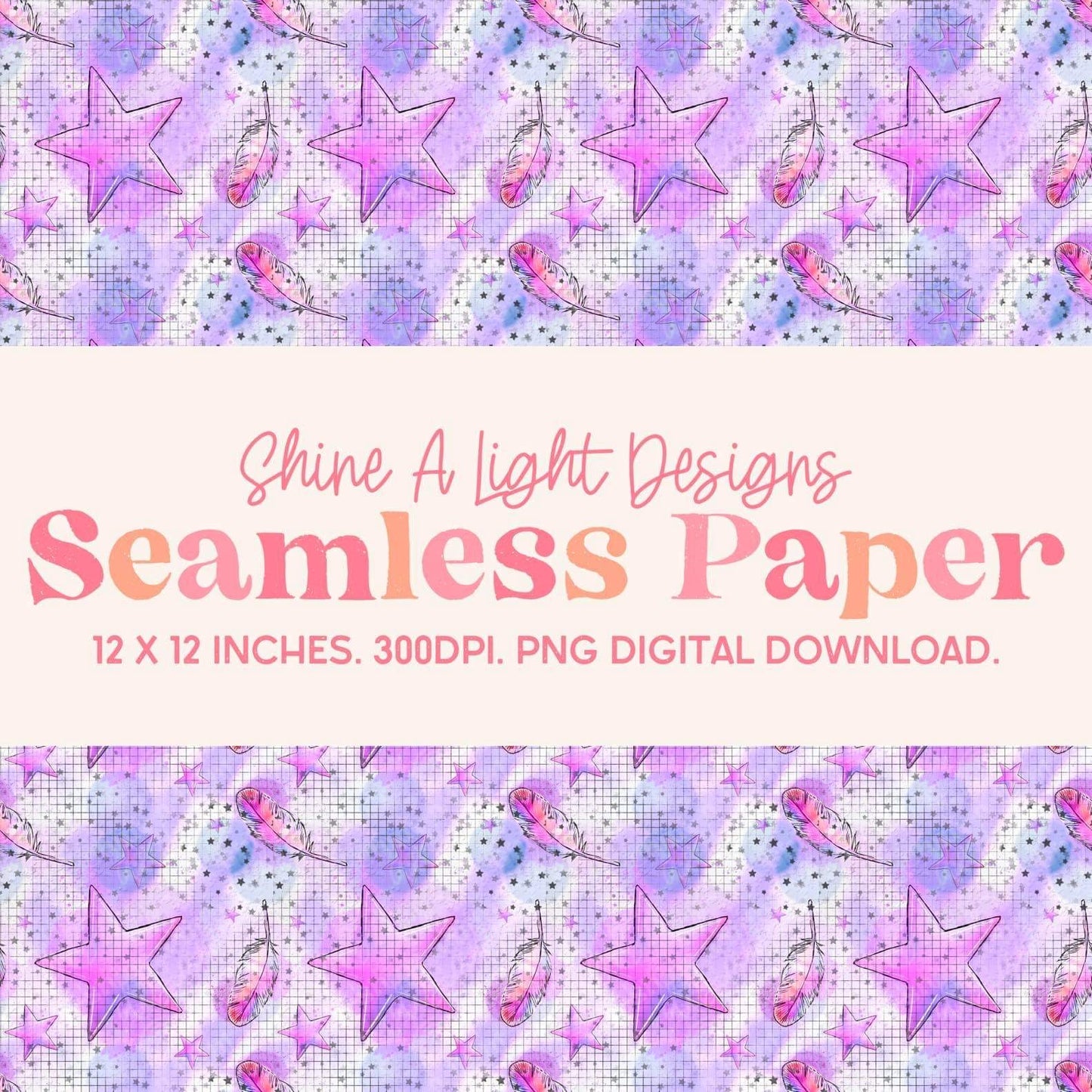 Seamless File Stars & Feathers Digital