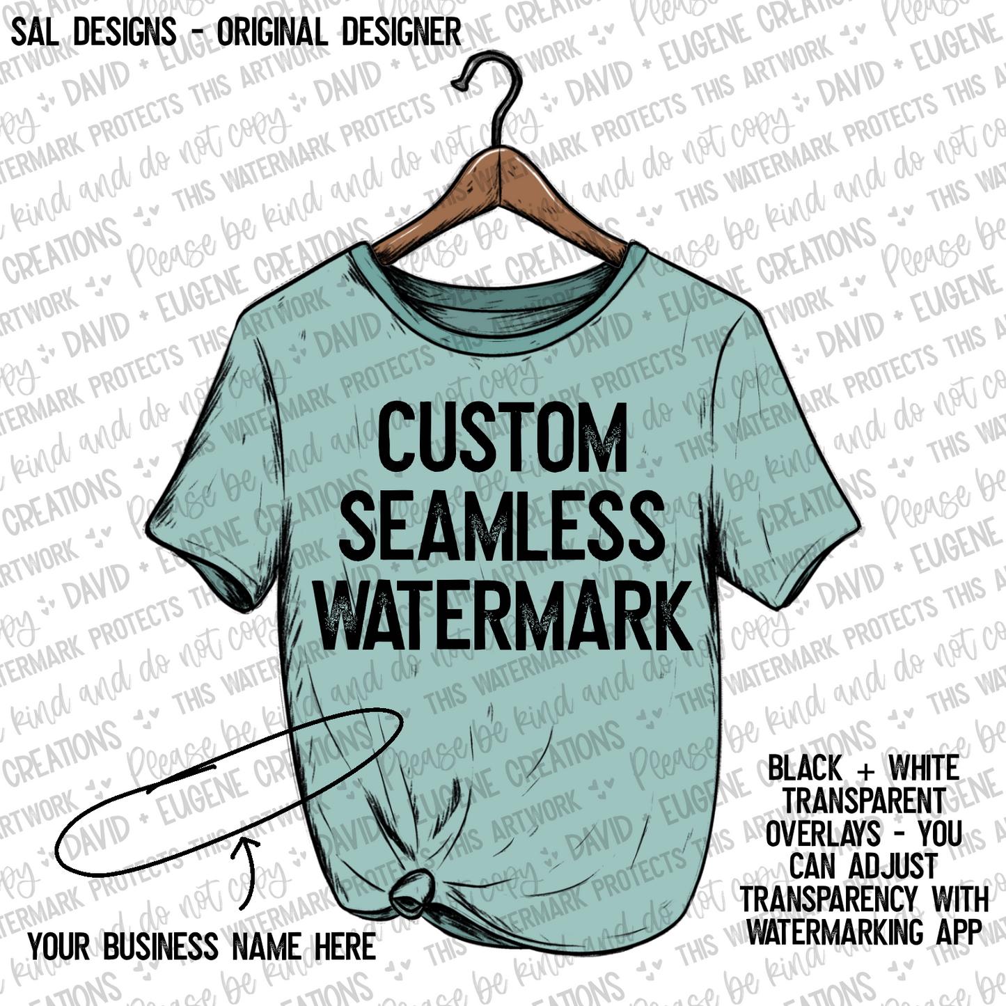 Seamless Watermark Overlay *New Design - Wholesale Customs Available* (Black & White files)