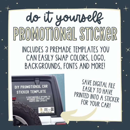 DIY Promotional QR Car Sticker Canva Template