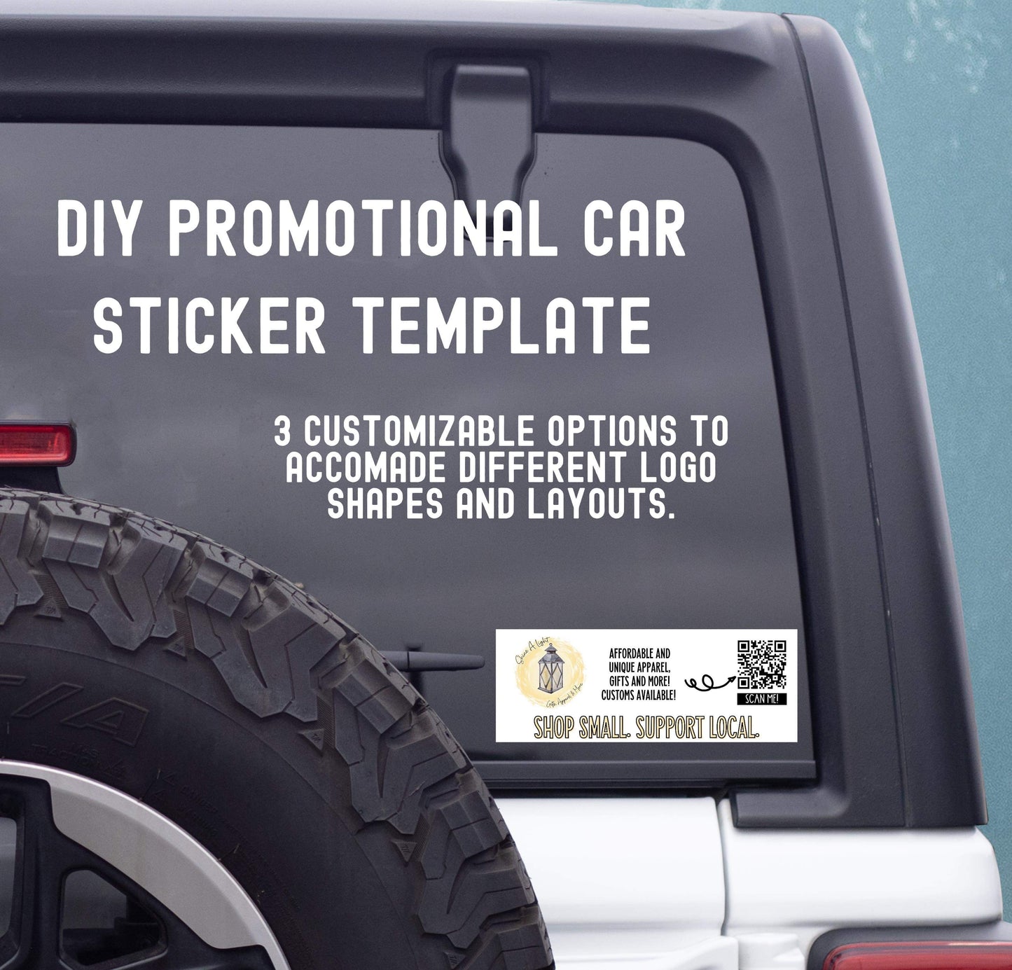 DIY Promotional QR Car Sticker Canva Template