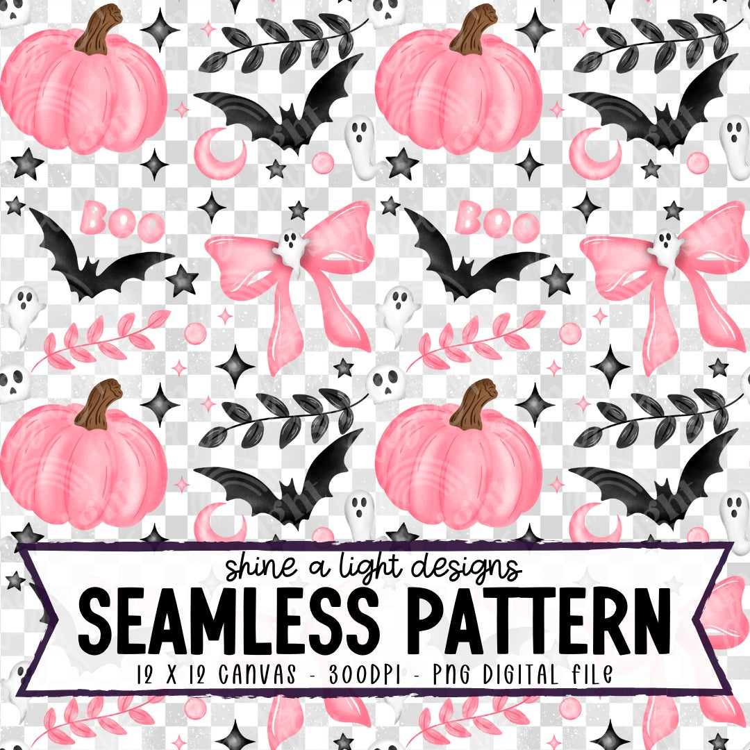 Pink Pumpkin Seamless Design