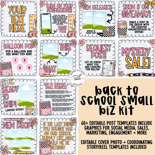 Back 2 School 2025 Small Biz Kit (Includes Editable Cover Photos!)