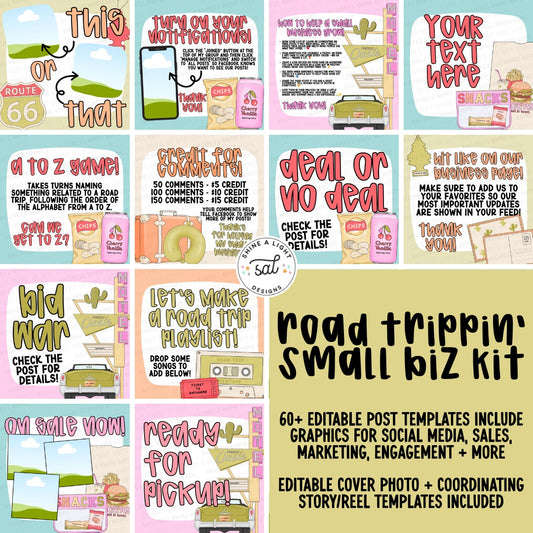 Road Trippin' 2025 Small Biz Kit (Includes Editable Cover Photos!)