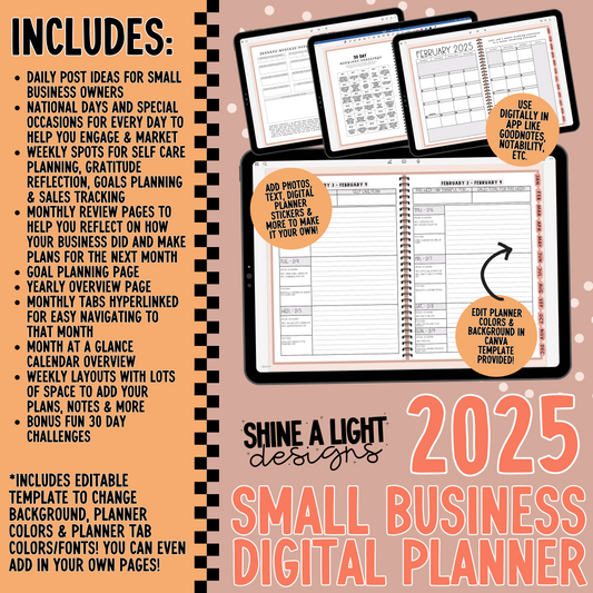 2025 Digital/Printable Small Business Planner