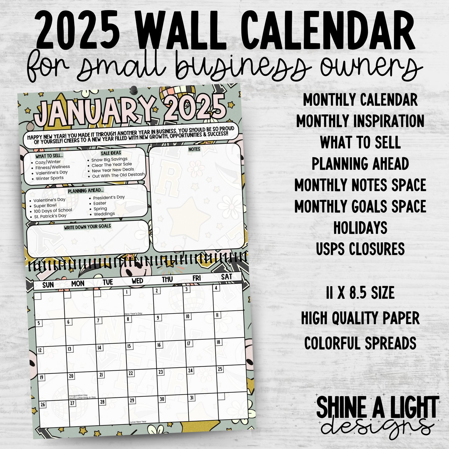 2025 Wall Calendar + Planner *Early Bird Bundle*