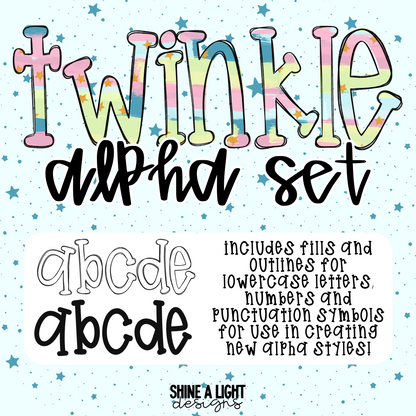 Twinkle Alpha Fills & Outlines (Make Your Own Alphas) PNG Alpha Set