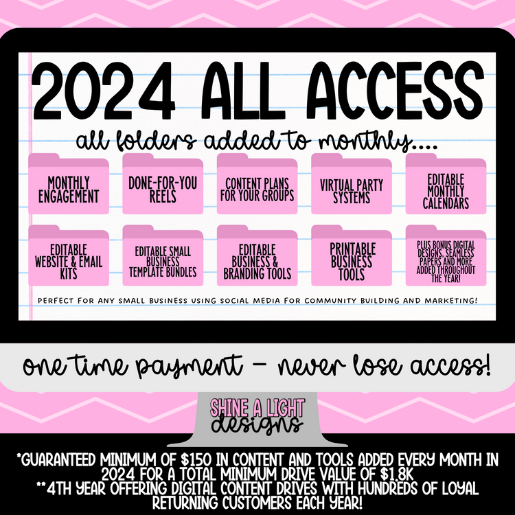 2024 All Access Drive (Includes ALL content, templates & digitals released in 2024)
