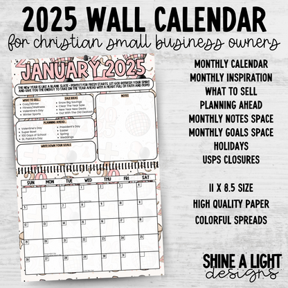 2025 Christian Small Business Wall Calendar