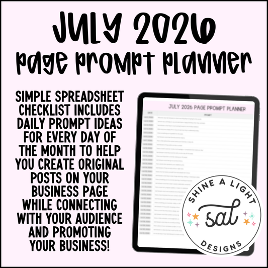 July 2026 Page Prompt Planner