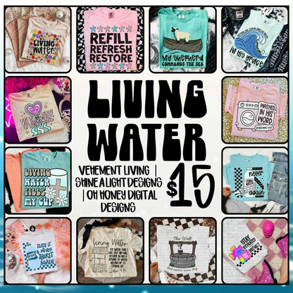 Living Water Collab with Vehement Living & Oh Honey Digital Designs