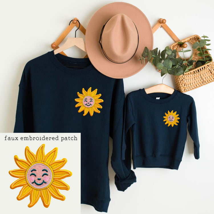 Sunshine Faux Embroidered Patch Digital Download PNG