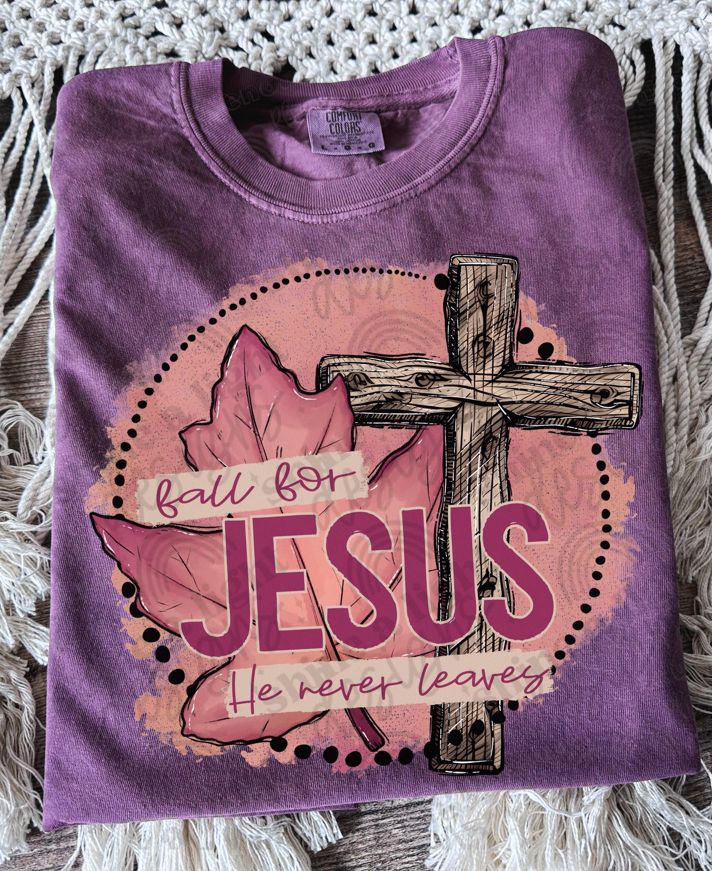 Fall For Jesus, He Never Leaves Digital Download PNG