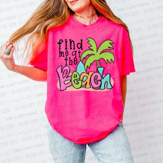 Find Me At The Beach PNG Digital Design (Instant Download)