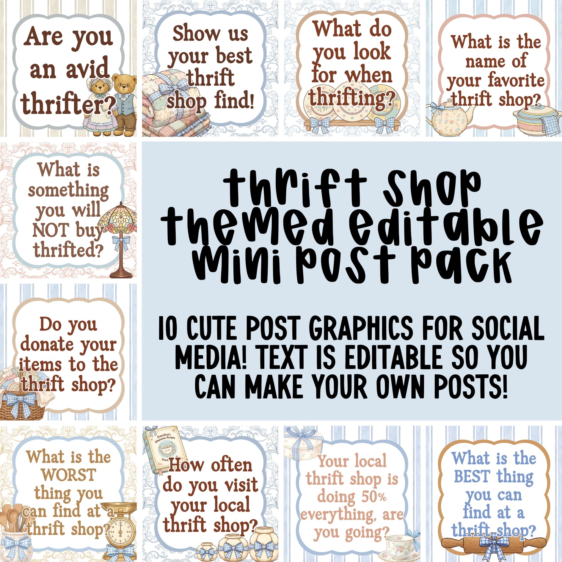 Thrift Shop Mini Post Pack – Shine A Light Graphic Design
