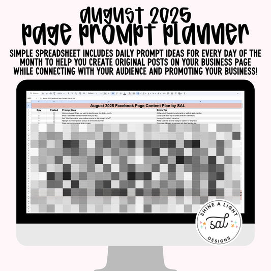 August 2025 Page Prompt Planner